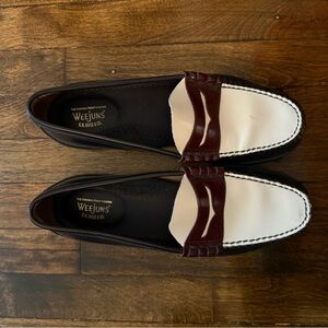G.H. Bass & Co. Weejuns Men's Burgundy and White Loafers